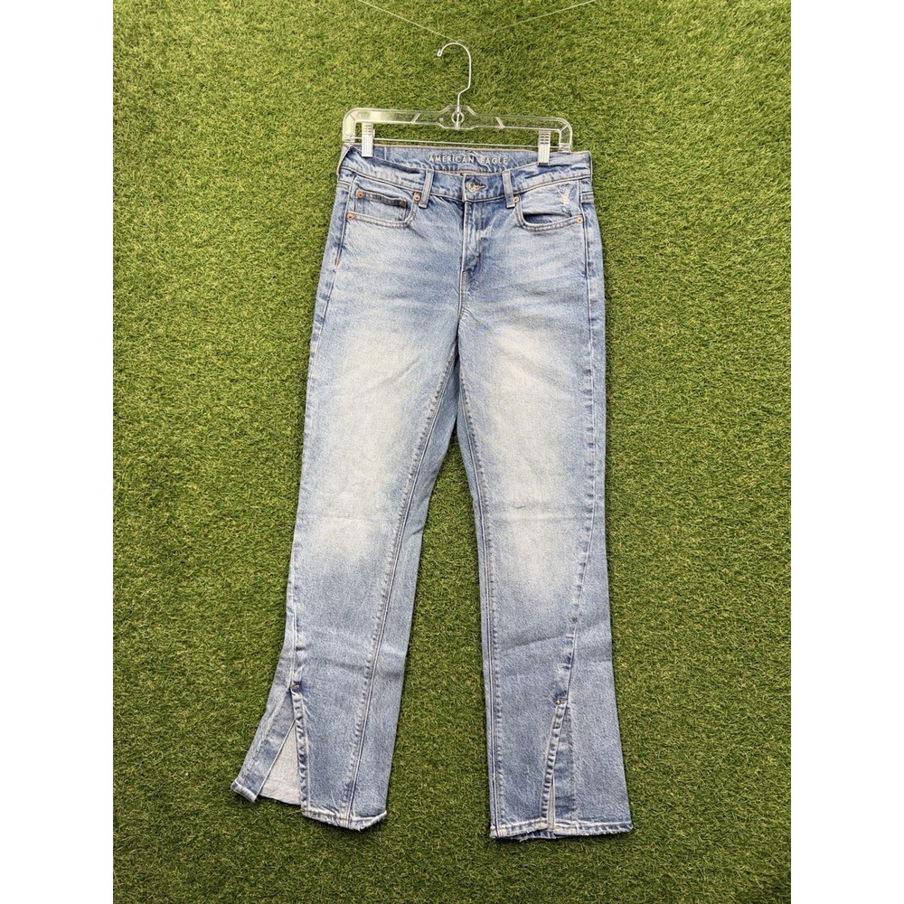 American Eagle Jeans Womens 4 Next Level Low-Rise Kick Boot Light Wash‎ Denim